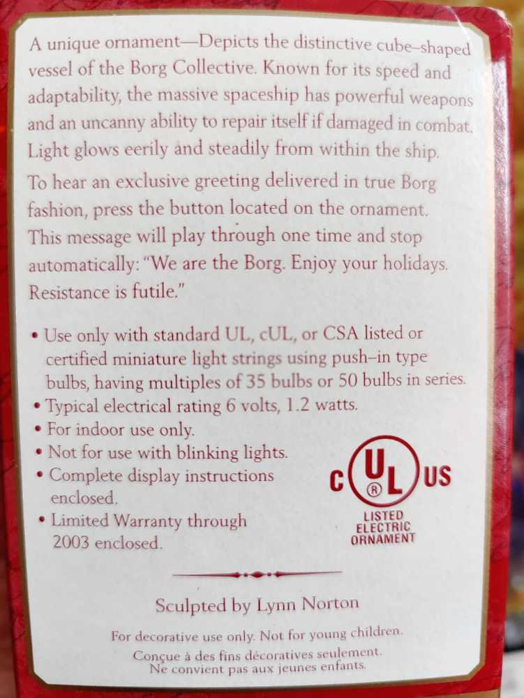 Borg Cube  (Star Trek Voyager) action figure collectible [Barcode 015012536386] - Main Image 2