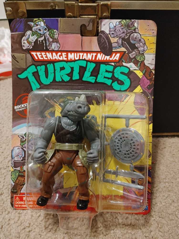Teenage Mutant Ninja Turtles (2022 Playmates Re-Issue) Rocksteady - Playmates Toys (TMNT Classic (Reissue)) action figure collectible [Barcode 043377810094] - Main Image 2