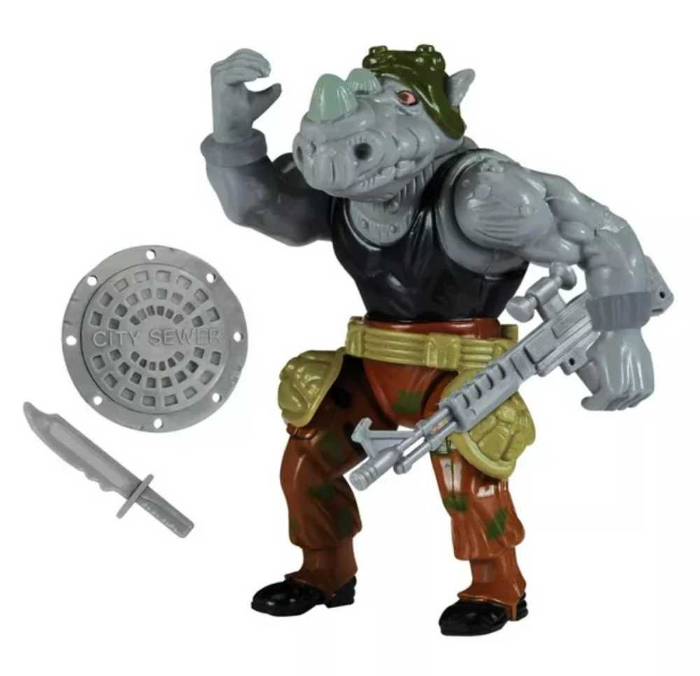 Teenage Mutant Ninja Turtles (2022 Playmates Re-Issue) Rocksteady - Playmates Toys (TMNT Classic (Reissue)) action figure collectible [Barcode 043377810094] - Main Image 4