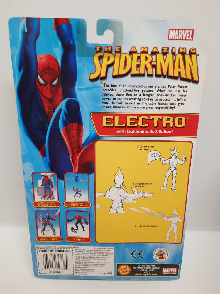 Electro ( Lightening Bolt Action) - Spider-Man Classics (Toy Biz) (Spider-Man Classics) action figure collectible [Barcode 035112727385] - Main Image 2