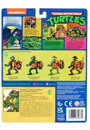 Michelangelo with Storage Shell (2023 Reissue) - Playmates Toys (TMNT Classic Storage Shell (Reissue)) action figure collectible [Barcode 043377810339] - Main Image 2