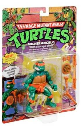 Michelangelo with Storage Shell (2023 Reissue) - Playmates Toys (TMNT Classic Storage Shell (Reissue)) action figure collectible [Barcode 043377810339] - Main Image 3