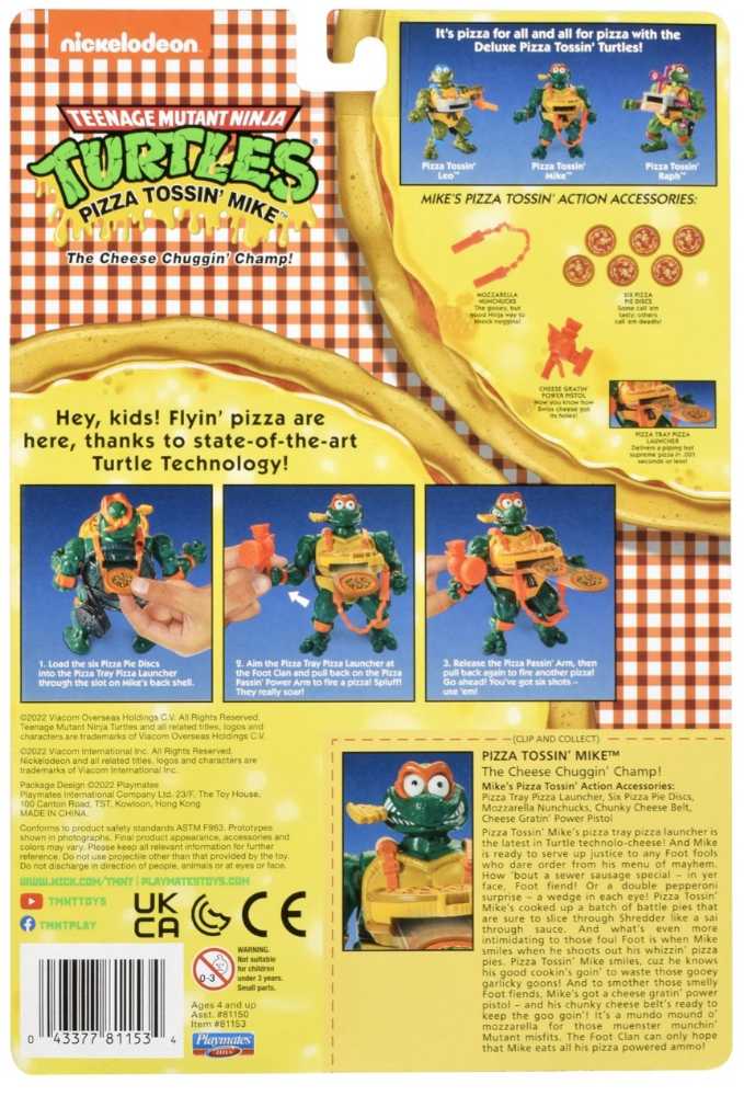 Pizza Tossin’ Mike - Playmates Toys (Playmates TMNT) action figure collectible [Barcode 043377811534] - Main Image 2