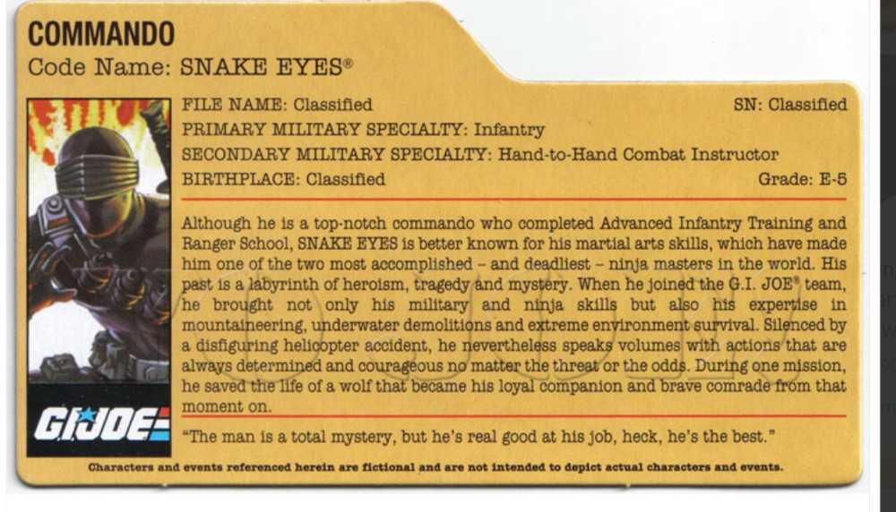 Snake Eyes V40 - Hasbro - G.I. Joe (GI Joe 25th Anniversary) action figure collectible - Main Image 3