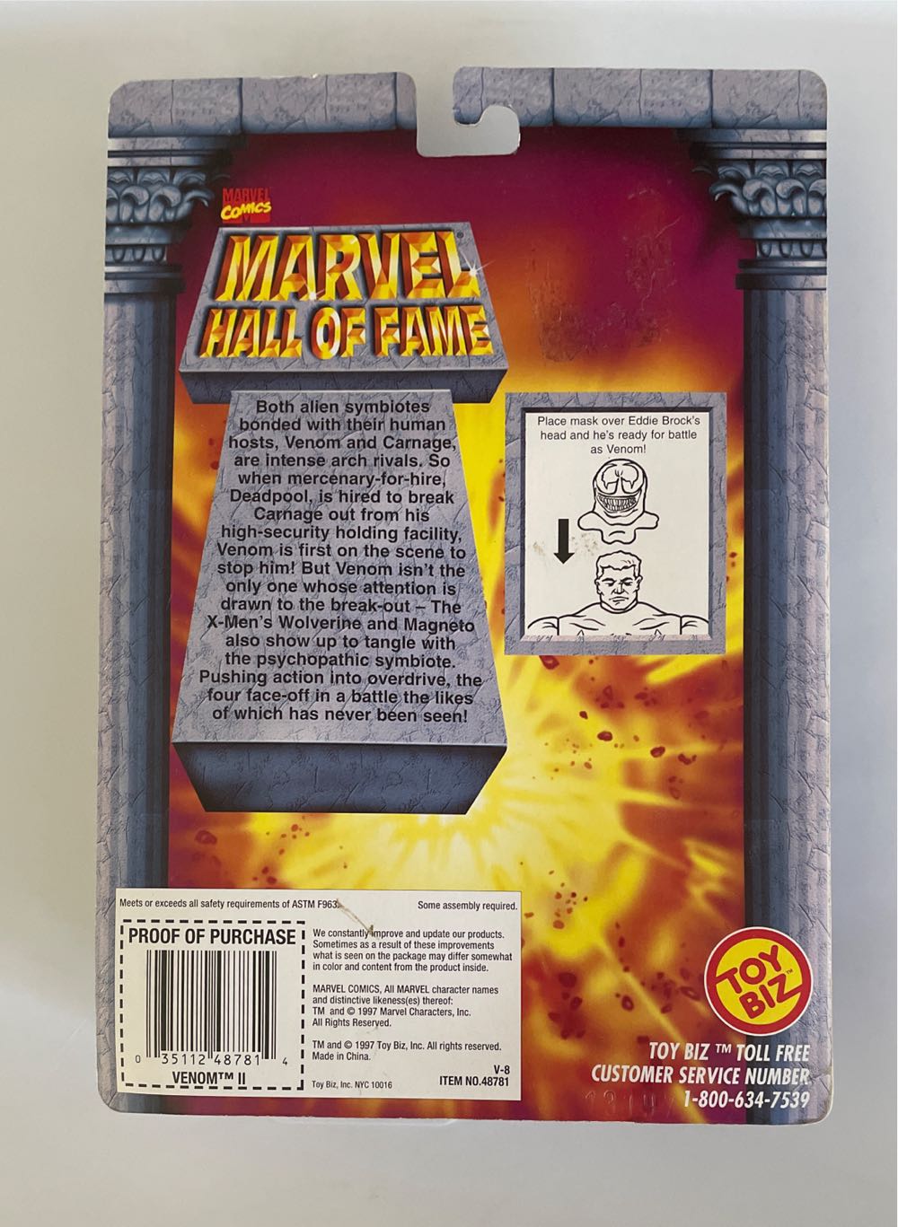 Venom Unmasked - Toy Biz (Marvel Universe) action figure collectible [Barcode 035112487814] - Main Image 2