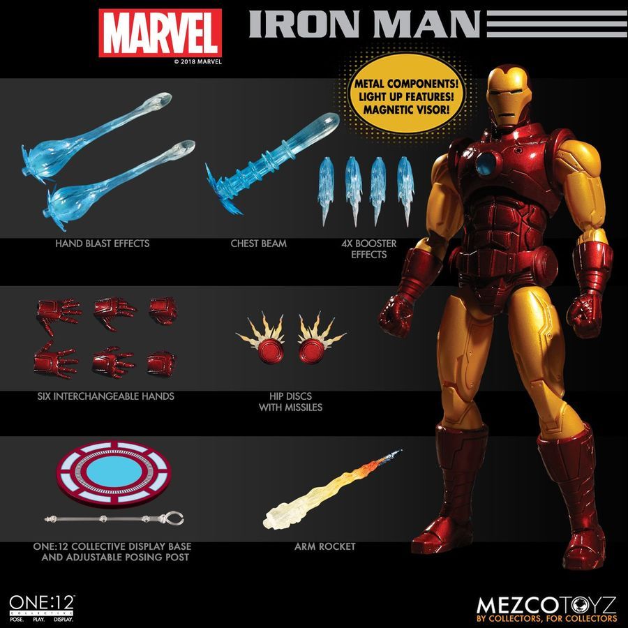 Mezco Marvel Iron Man - Mezco (Mezco One 12) action figure collectible [Barcode 696198764901] - Main Image 2
