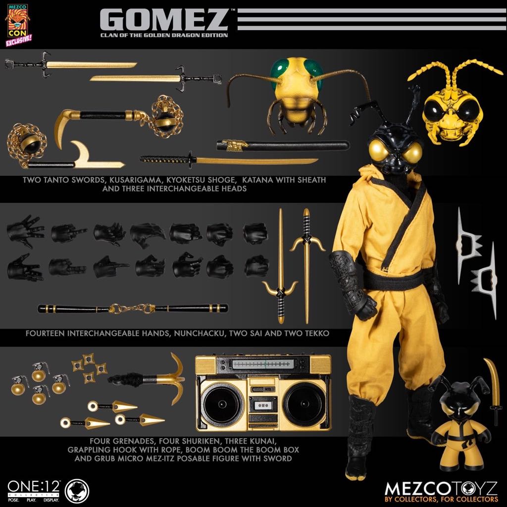 Mezco Gomez Clan Of The Golden Dragon - Mezco Toyz (One:12 Collective) action figure collectible [Barcode 696198773651] - Main Image 2