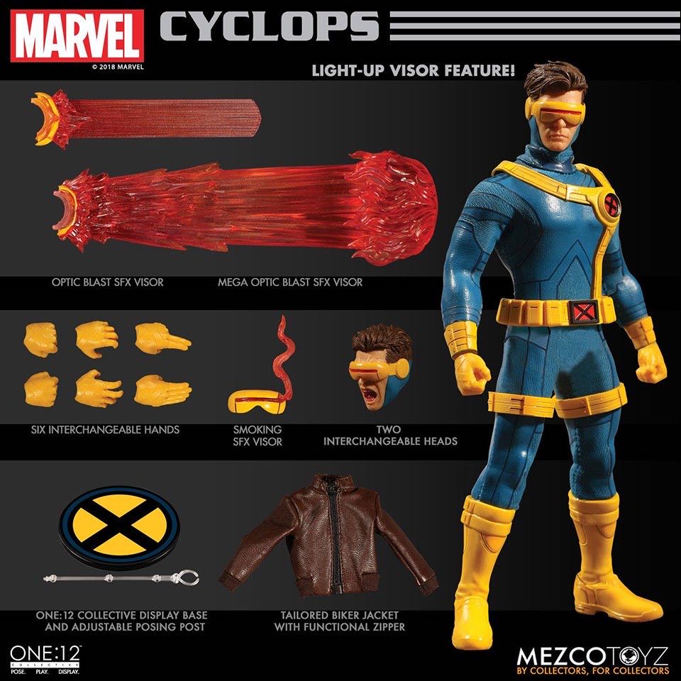 Cyclops Action Figure X-Men Marvel 2019 Mezco Toys One:12 Collective in Box - Mezco Toyz (X-Men) action figure collectible [Barcode 696198769227] - Main Image 2