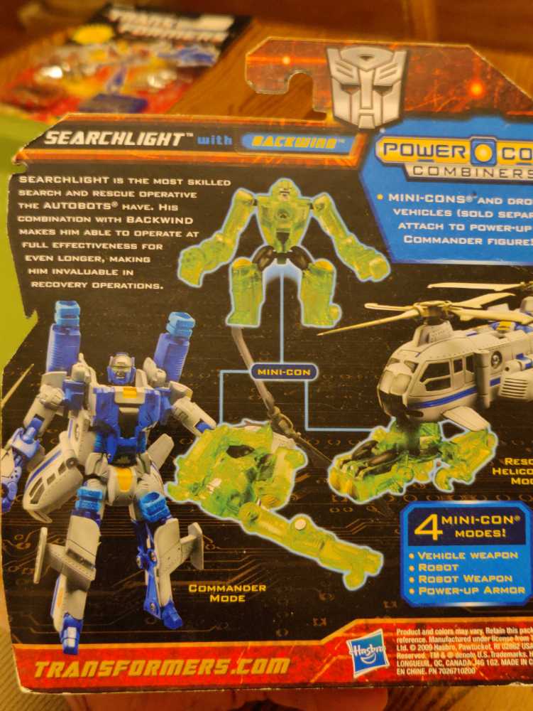 Searchlight w/ Backwind  (Transformers Power Core Combiners) action figure collectible [Barcode 653569493525] - Main Image 2