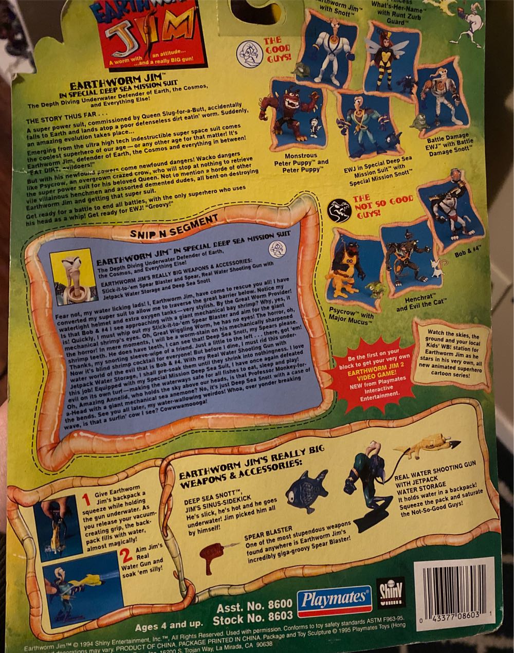 Earthworm Jim Earthworm Jim In Special Deep Sea Mission Suit - Playmates Earthworm Jim action figure collectible [Barcode 043377086031] - Main Image 2