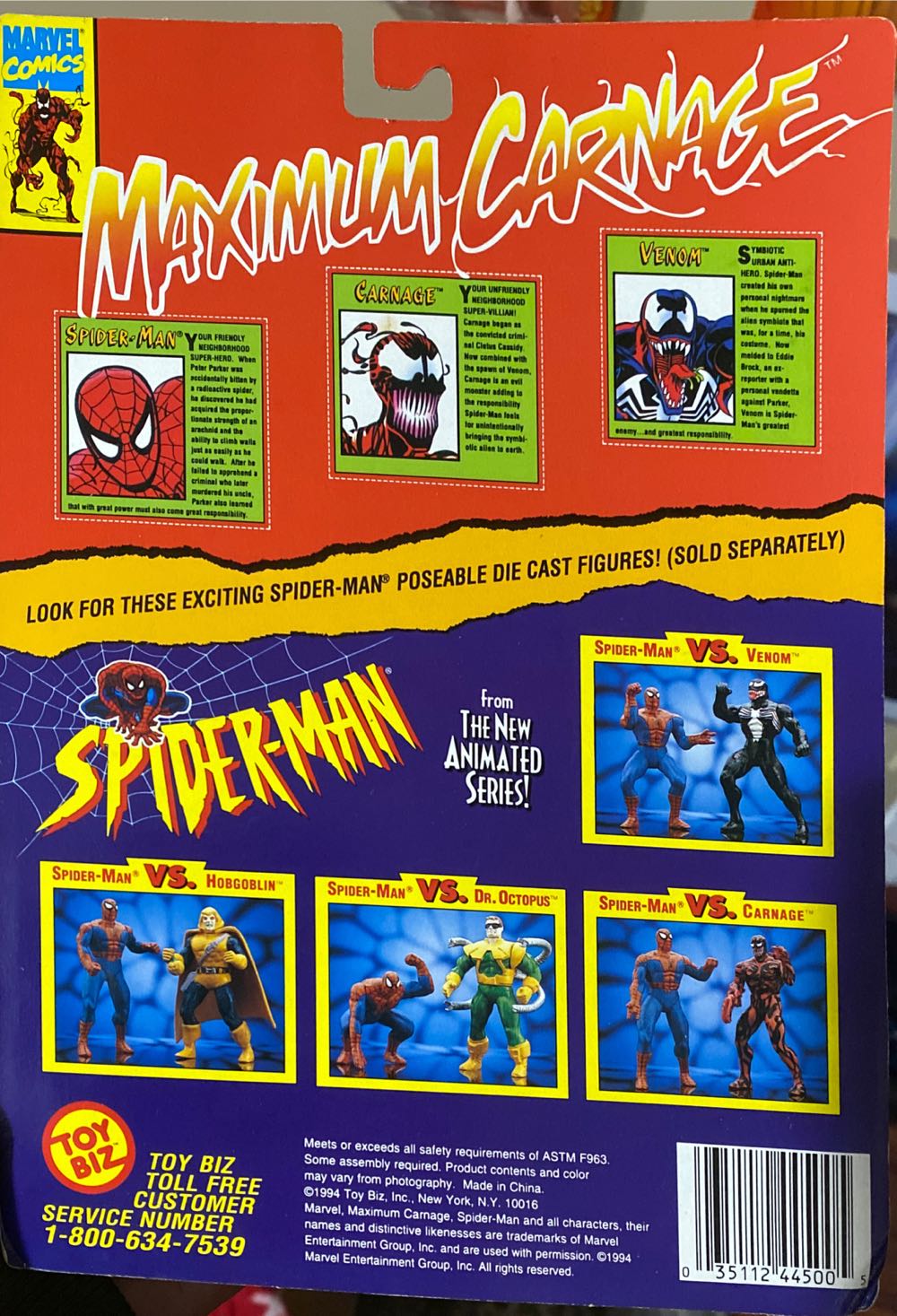 Maximum Carnage Die Cast - ToyBiz - Marvel Legends action figure collectible [Barcode 035112445005] - Main Image 2