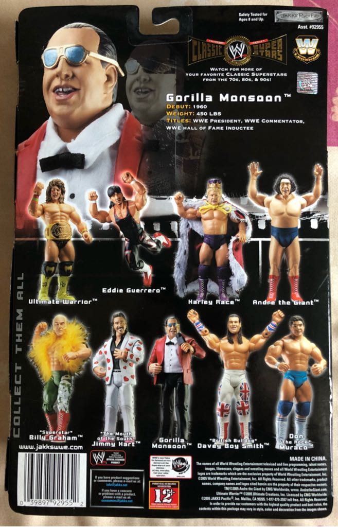 WWE Jakks Classic Superstars Series 7 Gorilla Monsoon - Jakks Pacific action figure collectible - Main Image 2
