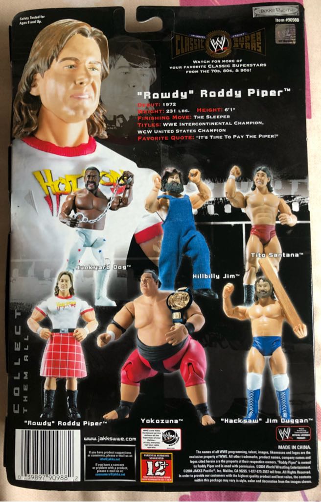 WWE Jakks Classic Superstars Ringside Fest Exclusive 1/1800 “Rowdy” Roddy Piper - Jakks Pacific action figure collectible - Main Image 2