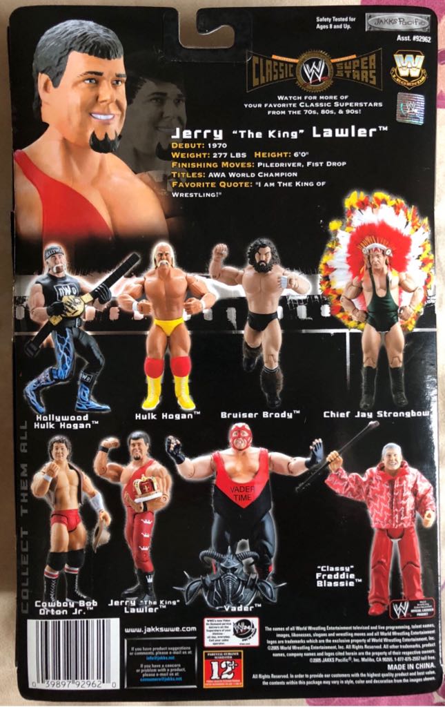 WWE Jakks Classic Superstars Series 8 Jerry “The King” Lawler - Jakks Pacific action figure collectible - Main Image 2