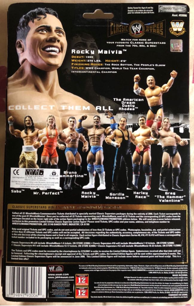 WWE Jakks Classic Superstars Series 10 Rocky Maivia - Jakks Pacific action figure collectible - Main Image 2