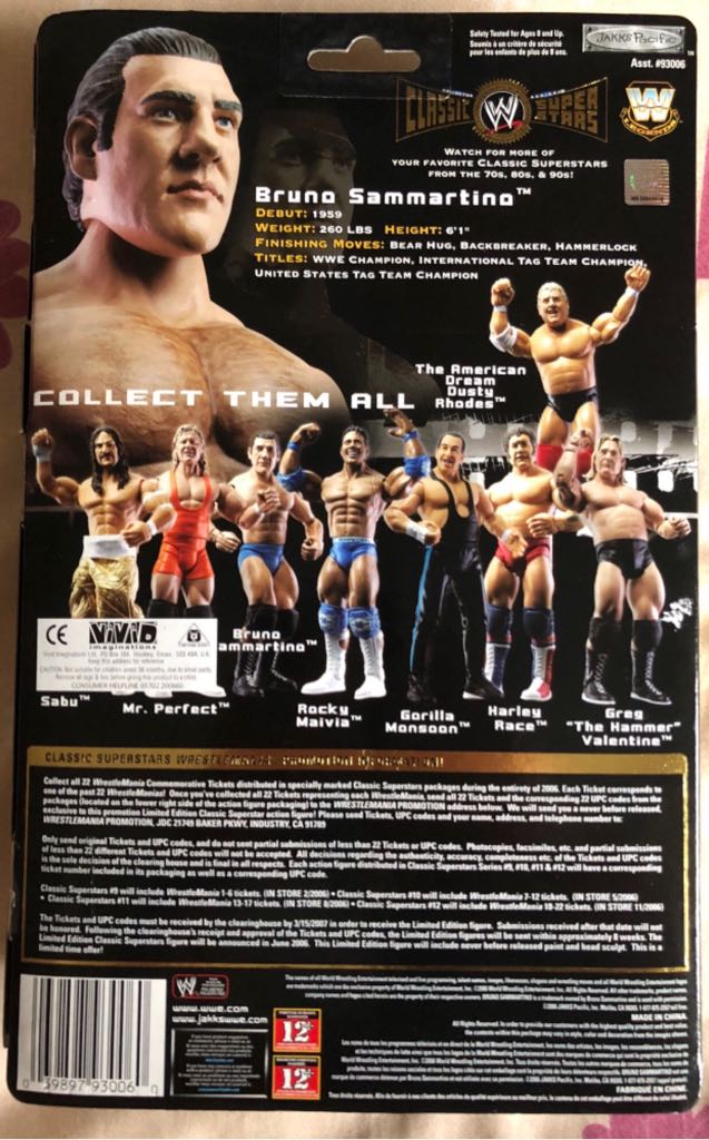 WWE Jakks Classic Superstars Series 10 Bruno Sammartino - Jakks Pacific action figure collectible - Main Image 2