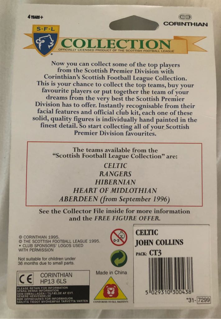 Corinthian SPL - Celtic - John Collins - Corinthian action figure collectible [Barcode 5029310300438] - Main Image 2