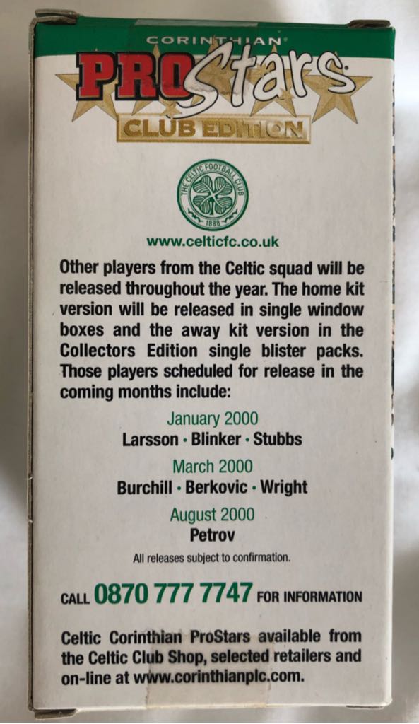 Corinthian ProStars Club Gold Edition - Celtic - Regi Blinker - Corinthian action figure collectible [Barcode 5029310533096] - Main Image 2