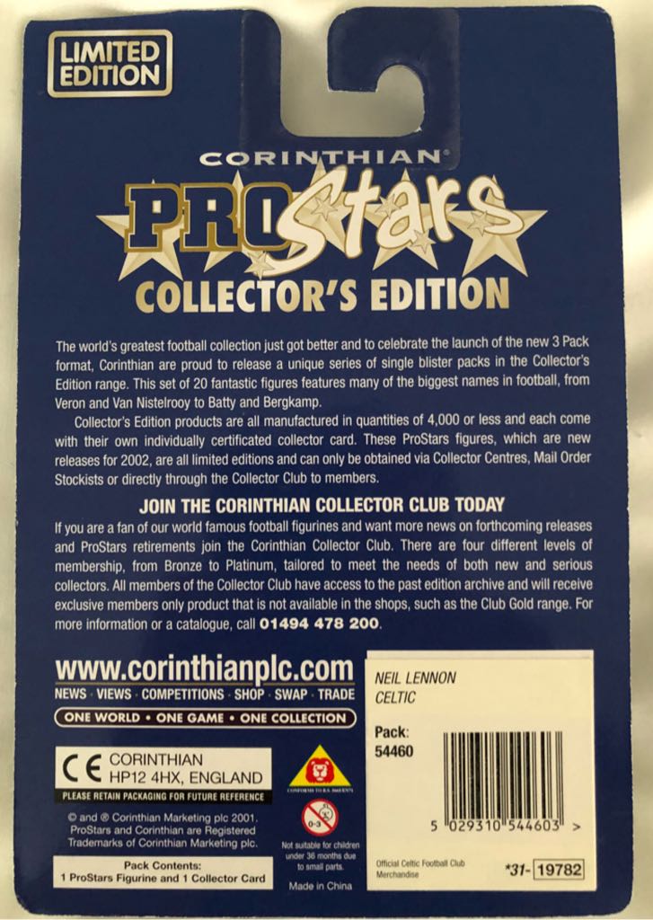 Corinthian ProStars Collector’s Edition - Celtic - Neil Lennon - Corinthian action figure collectible [Barcode 5029310544603] - Main Image 2