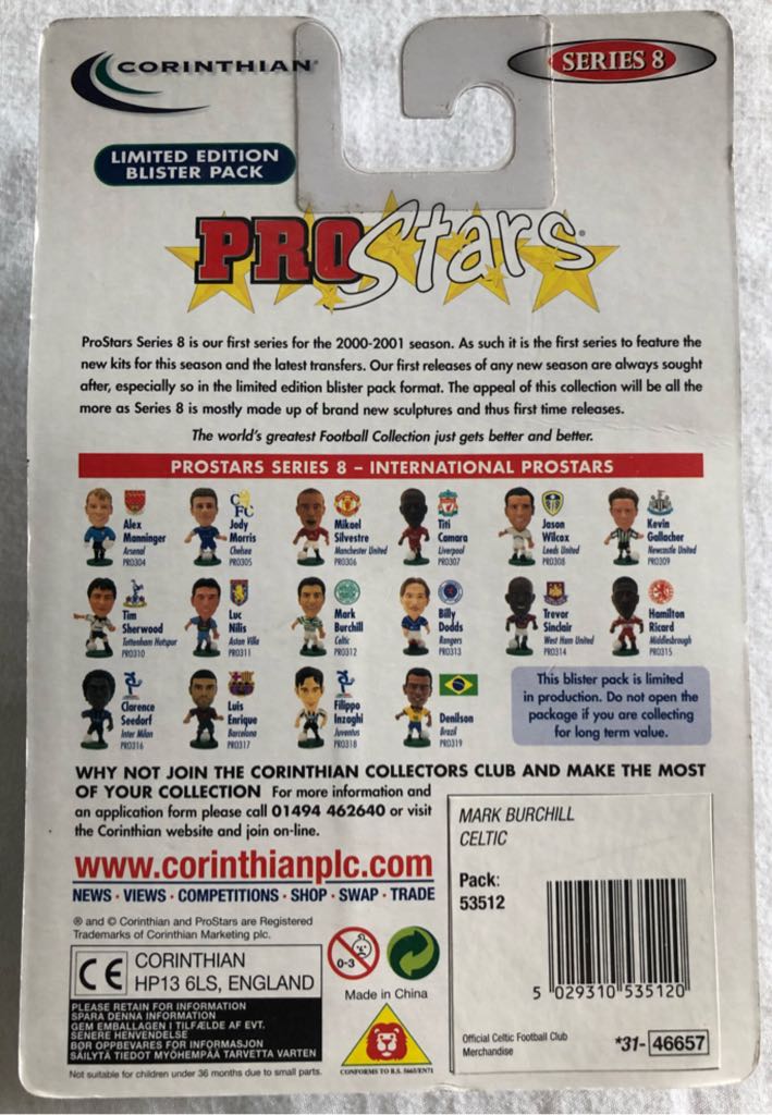 Corinthian ProStars Series 8 - Celtic - Mark Burchill - Corinthian action figure collectible [Barcode 5029310535120] - Main Image 2