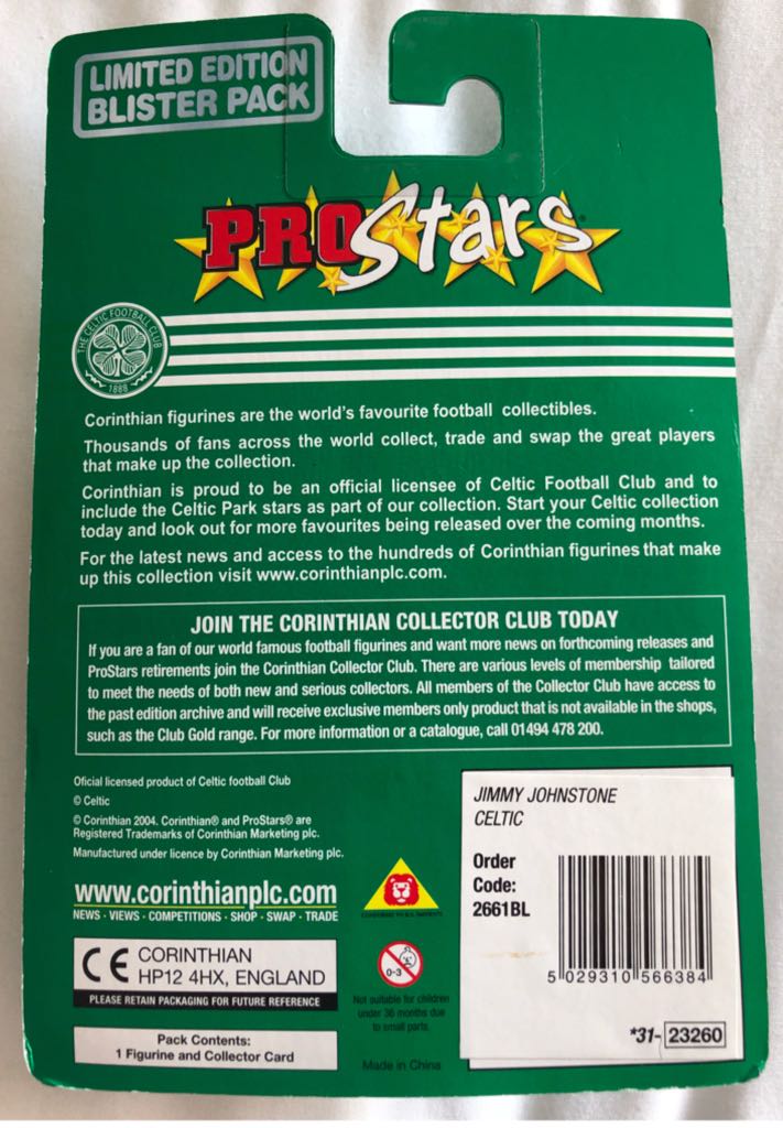Corinthian ProStars Limited Edition - Celtic - Jimmy Johnstone - Corinthian action figure collectible [Barcode 5029310566384] - Main Image 2