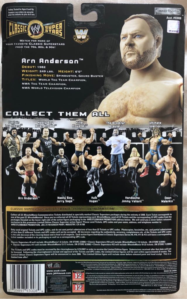 WWE Jakks Classic Superstars Series 12 Arn Anderson Loose Figure - Jakks Pacific action figure collectible - Main Image 2