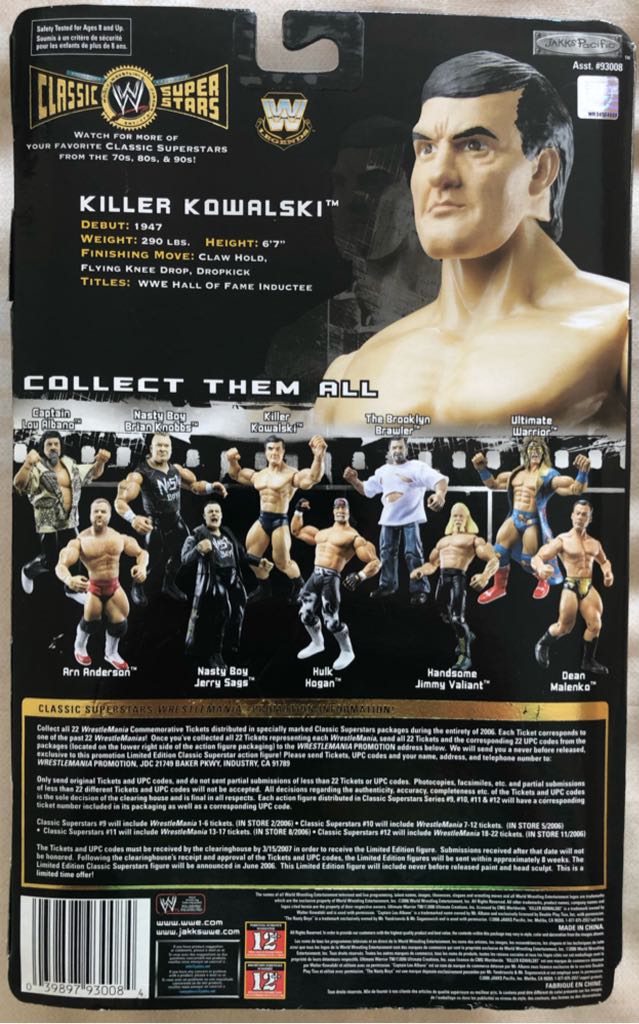 WWE Jakks Classic Superstars Series 12 Killer Kowalski - Jakks Pacific action figure collectible - Main Image 2