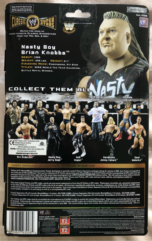 WWE Jakks Classic Superstars Series 12 Nasty Boy Brian Knobbs - Jakks Pacific action figure collectible - Main Image 2