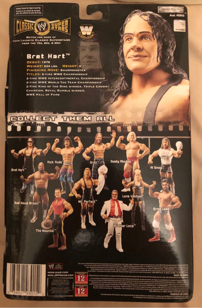 Bret “Hit Man” Hart Jakks Classic Superstars Series 13 - Jakks Pacific action figure collectible - Main Image 2