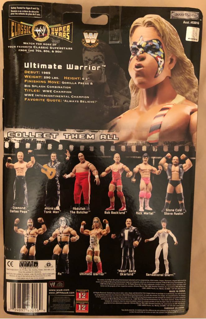 WWE Jakks Classic Superstars Series 14 Ultimate Warrior - Jakks Pacific action figure collectible - Main Image 2
