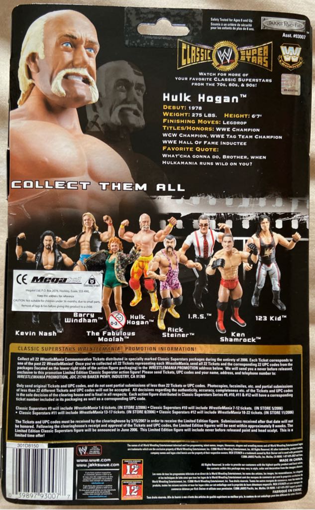 WWE Jakks Classic Superstars Series 11 Hulk Hogan - Jakks Pacific action figure collectible - Main Image 2