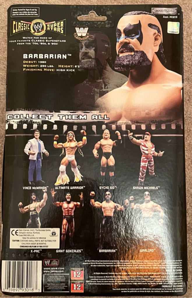 WWE Jakks Classic Superstars Series 16 Barbarian - Jakks Pacific (WWE Classic Superstars) action figure collectible - Main Image 2