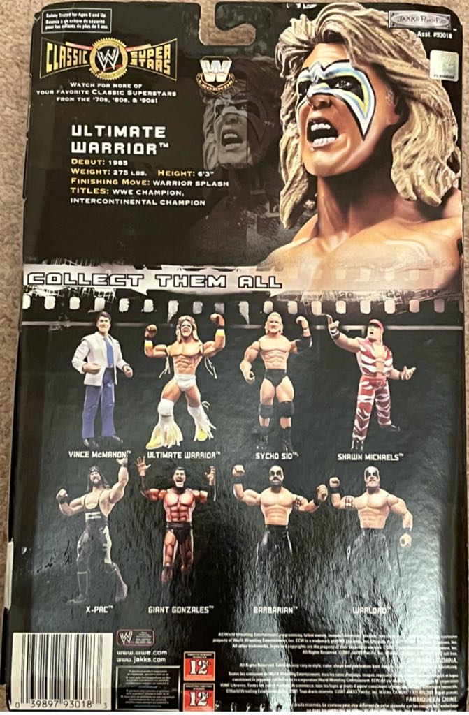 WWE Jakks Classic Superstars Series 16 Ultimate Warrior - Jakks Pacific (WWE Classic Superstars) action figure collectible - Main Image 2