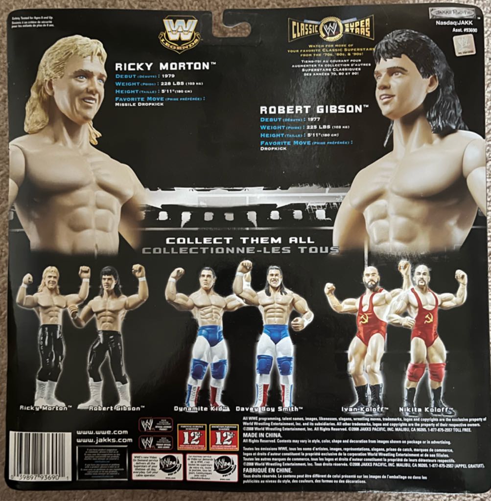 WWE Jakks Classic Superstars 2 Pack Limited Edition Ricky Morton & Robert Gibson - Jakks Pacific (WWE Classic Superstars) action figure collectible [Barcode 039897936901] - Main Image 2