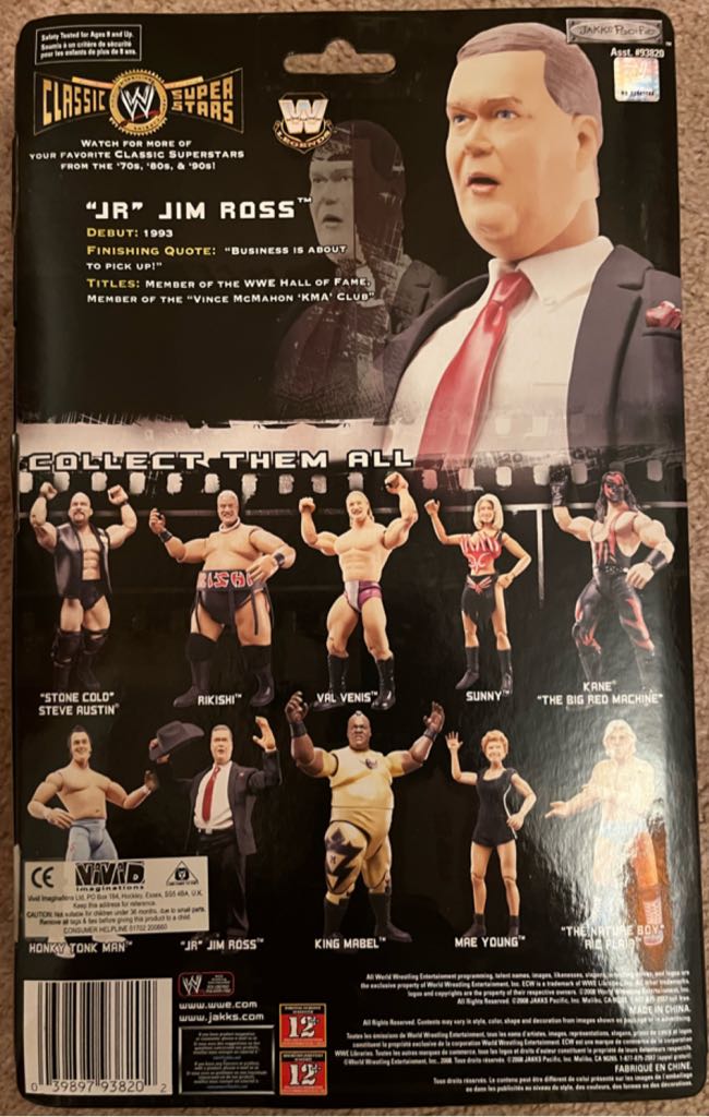 WWE Jakks Classic Superstars Series 18 “JR” Jim Ross - Jakks Pacific (WWE Classic Superstars) action figure collectible - Main Image 2