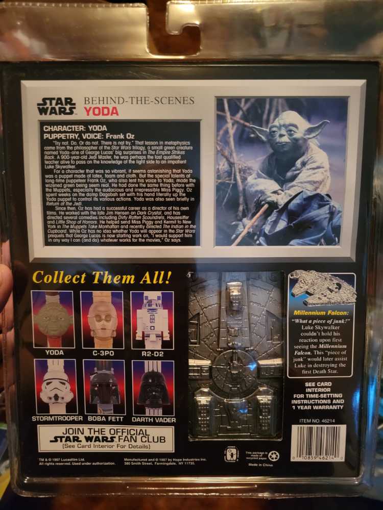 Star Wars Collector Timepiece Yoda Watch & Millennium Falcon Case Hope Sealed - Hope industries (Star Wars Watch) action figure collectible [Barcode 010859462140] - Main Image 2