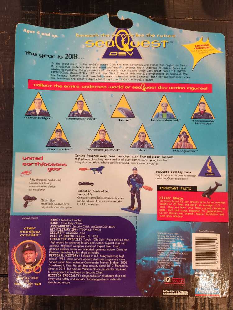 Chief Manilow Crocker - Playmates (SeaQuest DSV) action figure collectible [Barcode 043377015109] - Main Image 2