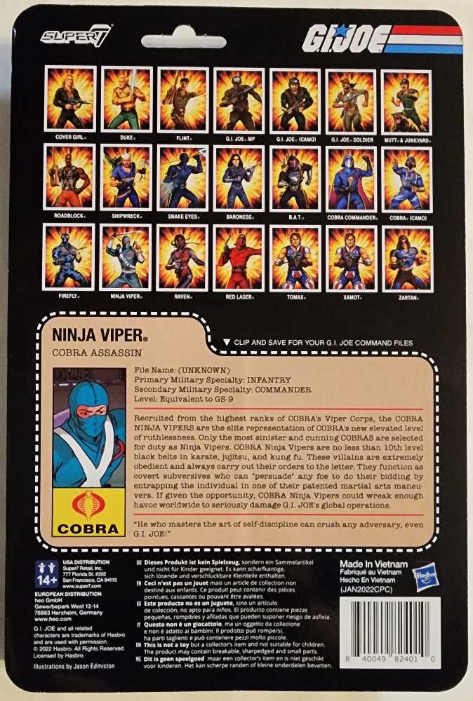 Ninja Viper (Cobra Assassin) - Super7 (G.I. Joe) action figure collectible [Barcode 840049824010] - Main Image 2