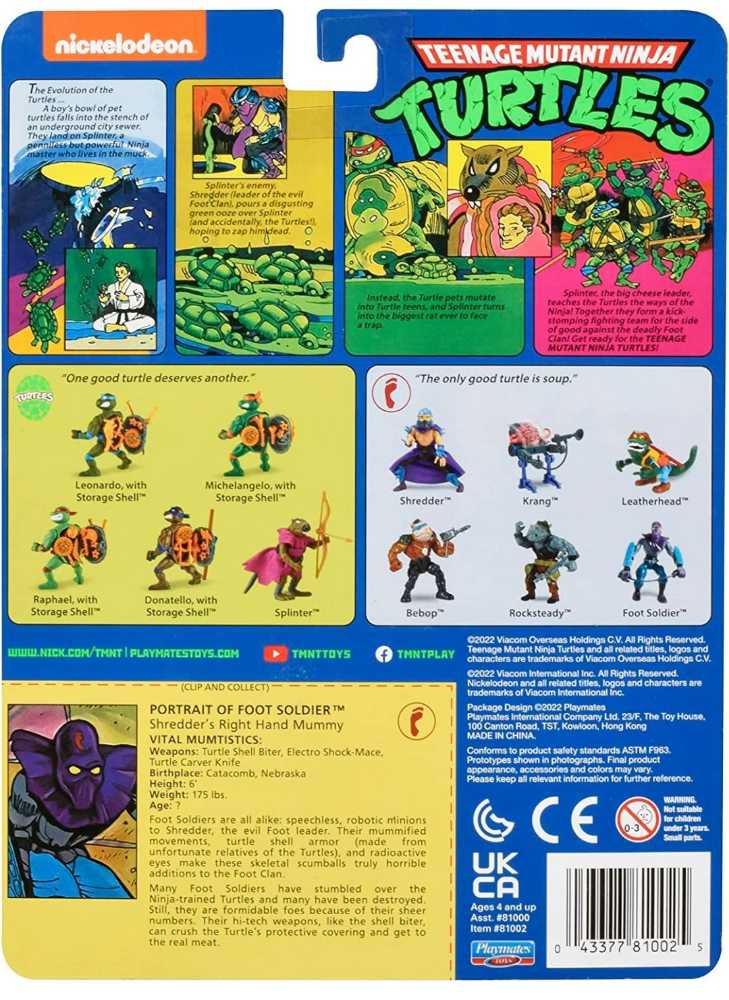 TMNT Foot Soldier - Playmates Toys (TMNT Classic (Reissue)) action figure collectible [Barcode 043377810025] - Main Image 2