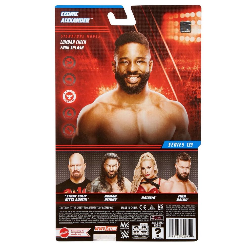 Cedric Alexander - Mattel (WWE Basic Series 133) action figure collectible [Barcode 194735020751] - Main Image 3