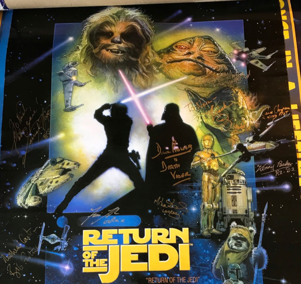 Hand Signed Star Wars Return Of The Jedi Poster  (Multi Signed Star Wars RITJ Poster) action figure collectible - Main Image 2