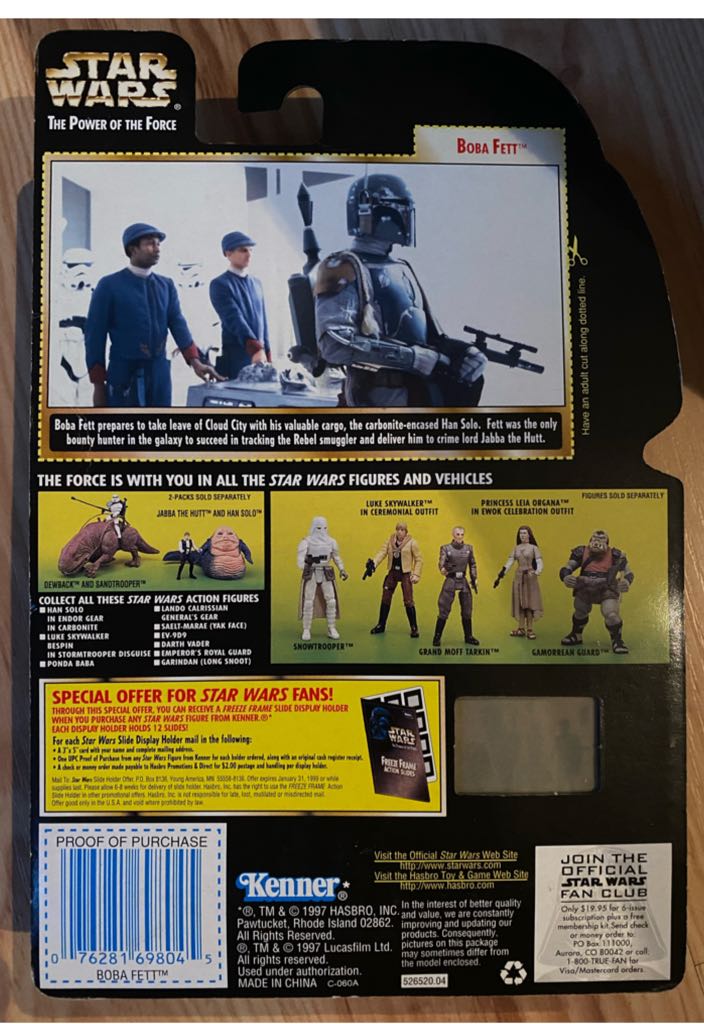 Boba Fett Freeze Frame Power Of The Force - Kenner (Rare Freeze Frame Boba Fett) action figure collectible - Main Image 2