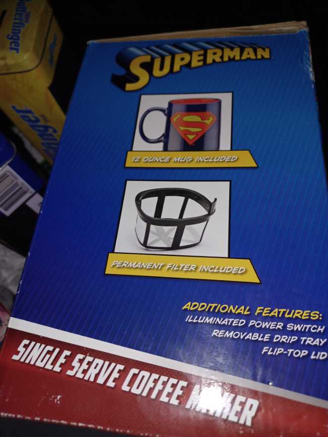 Dc Collectible Superman 1 Cup Coffee Maker Model# Dcs 123cn - intertek action figure collectible [Barcode 655772015792] - Main Image 2
