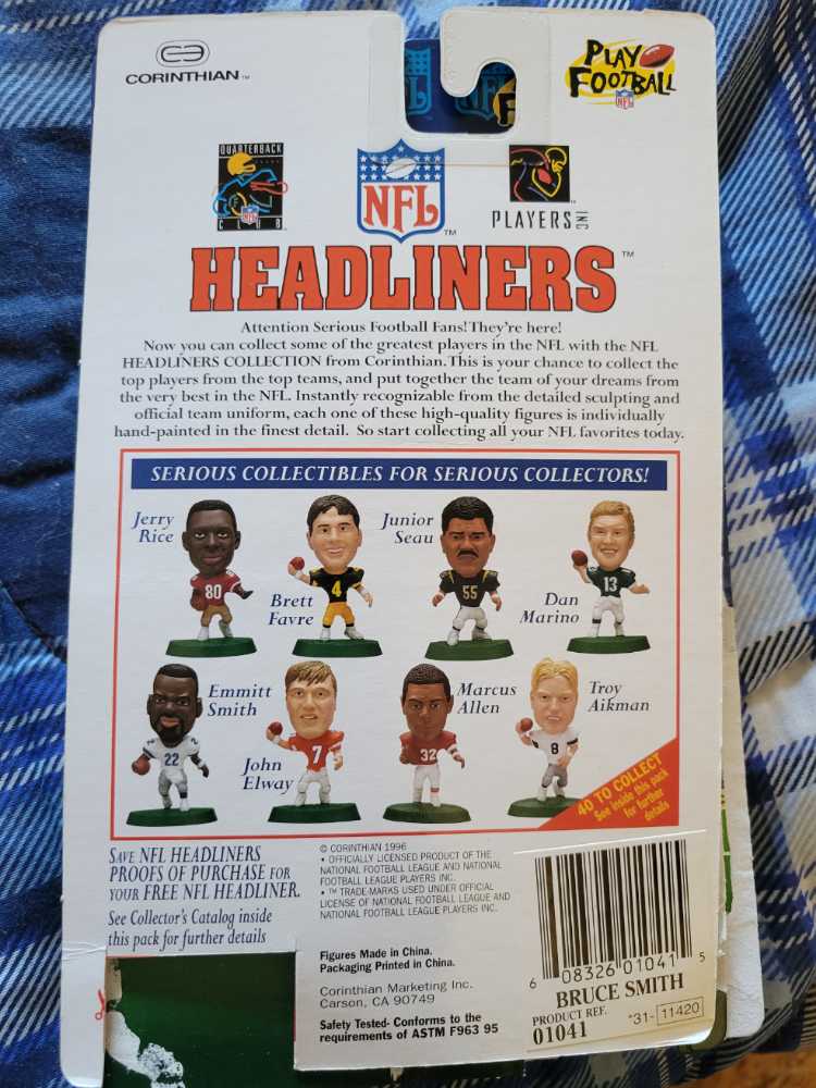 Bruce Smith - Corinthian (NFL Headliners) action figure collectible [Barcode 8668476010415] - Main Image 2