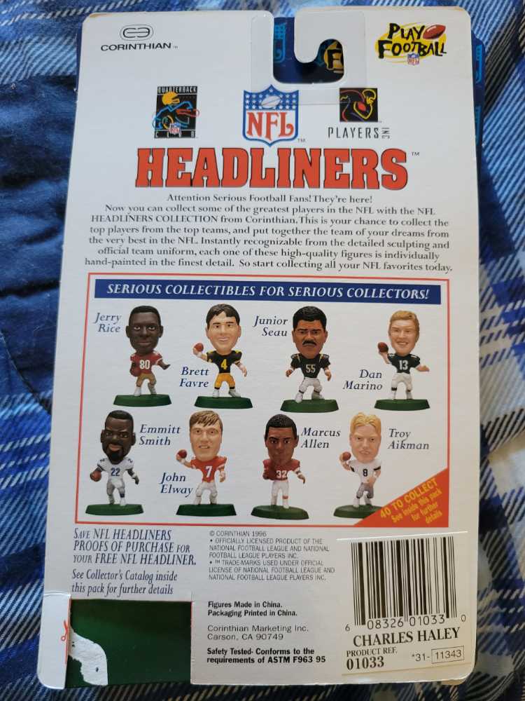 Charles Haley - Corinthian (NFL Headliners) action figure collectible [Barcode 143000003425] - Main Image 2