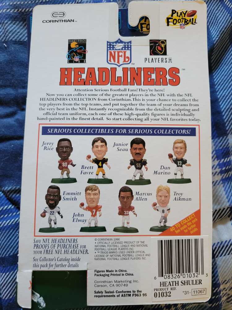 Heath Shuler - Corinthian (NFL Headliners) action figure collectible [Barcode 608326010323] - Main Image 2