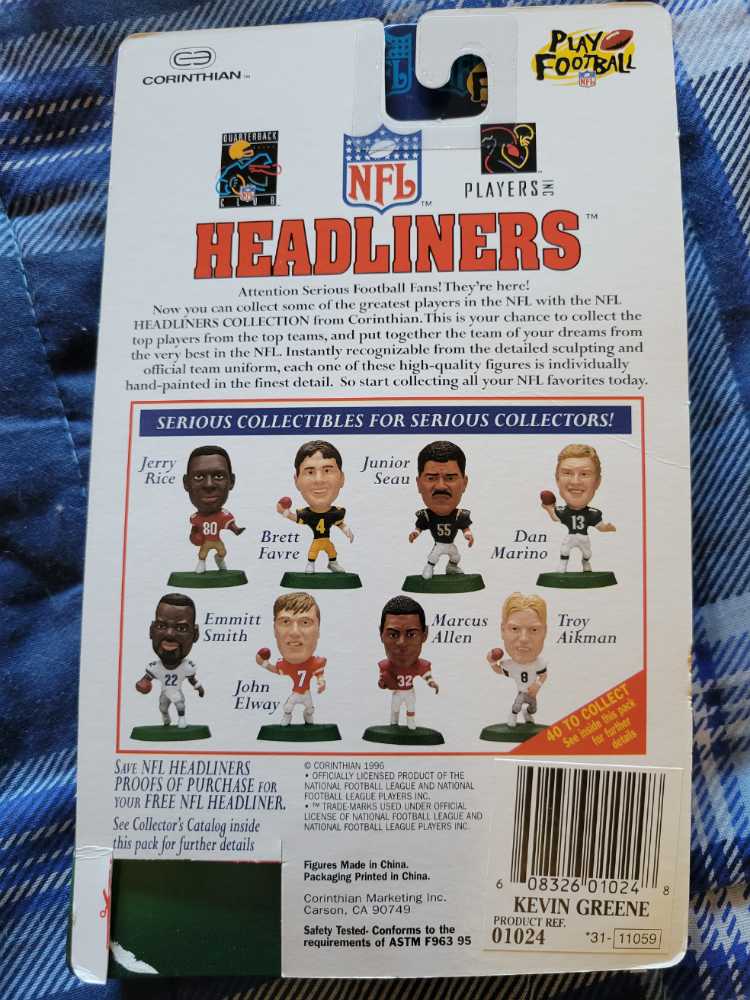 Kevin Greene - Corinthian (NFL Headliners) action figure collectible - Main Image 2
