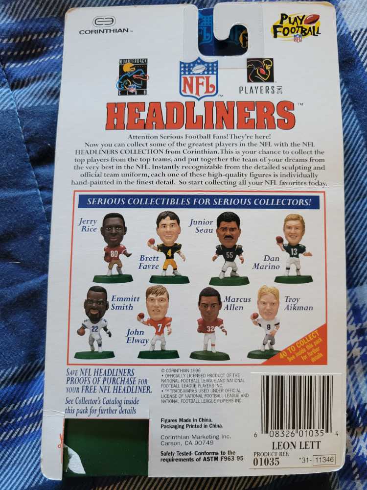 Leon Lett - Corinthian (NFL Headliners) action figure collectible [Barcode 3153014074080] - Main Image 2
