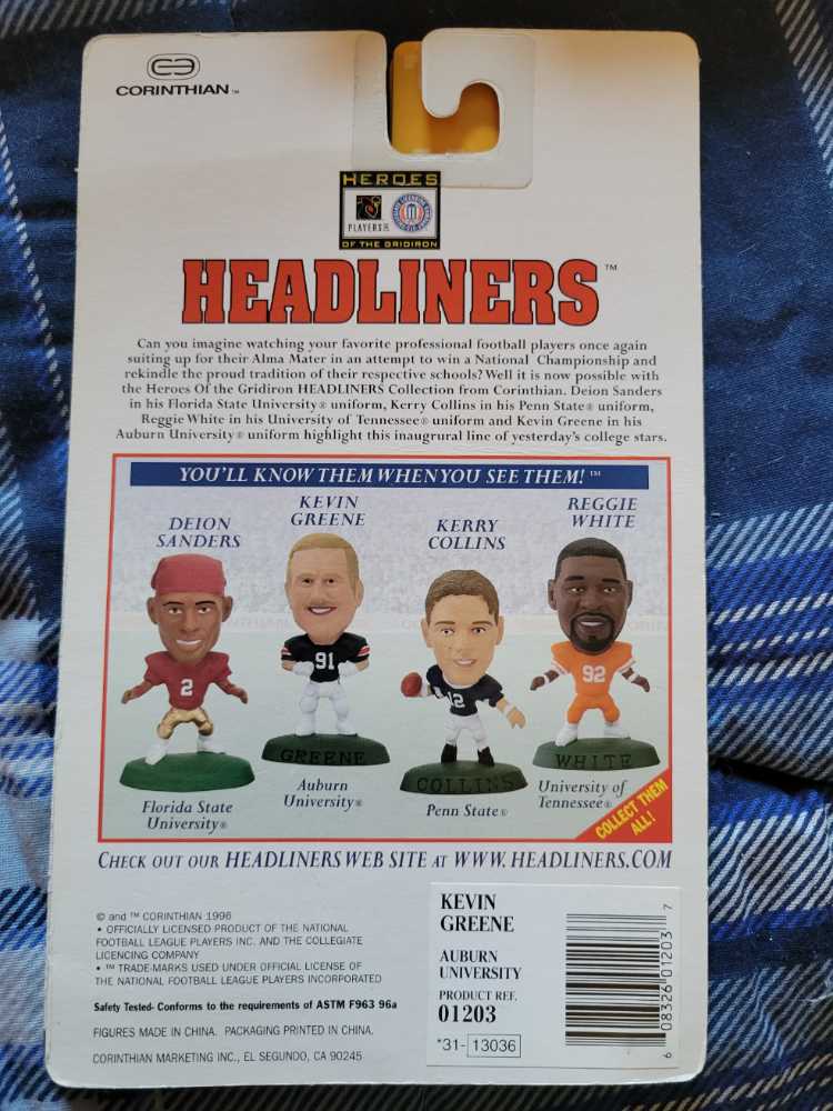 Kevin Greene - Corinthian (Headliners: Heroes of the Gridiron) action figure collectible - Main Image 2
