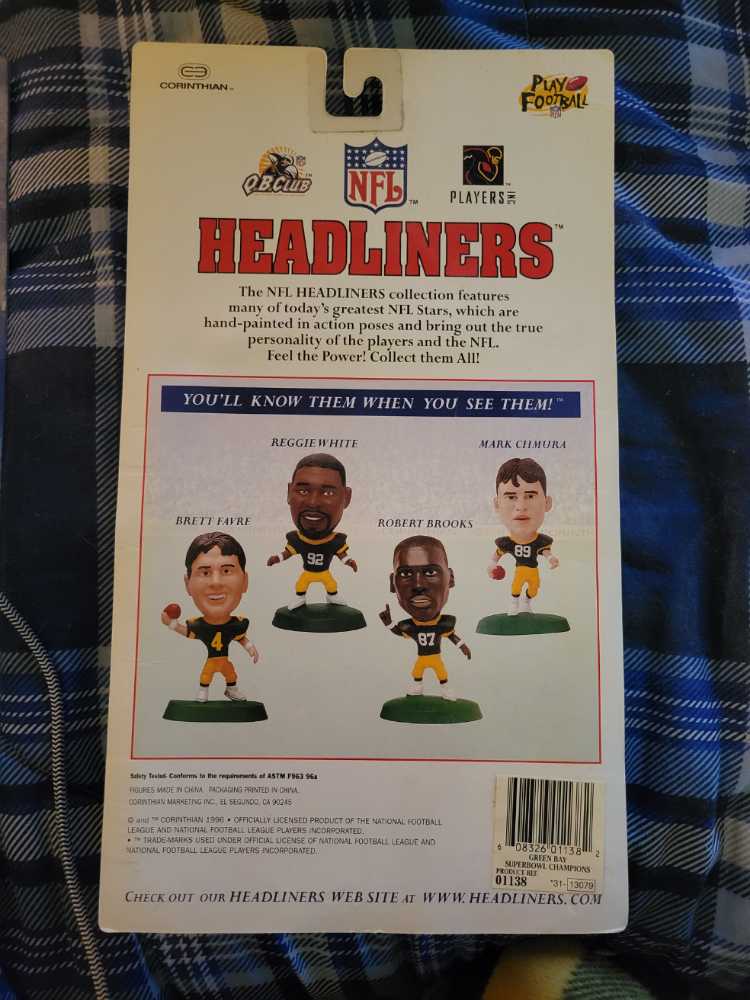 Green Bay Packers Super Bowl Champions 4-Pack - Corinthian (NFL Headliners) action figure collectible [Barcode 608326011382] - Main Image 2